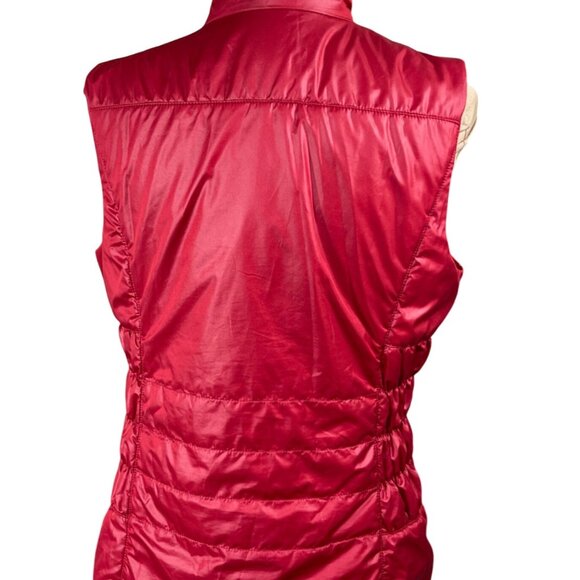 Chico's Zenergy Packable Vest Red Gold Size 1 (Medium) Animal Print Trim M Jacke - Picture 3 of 9